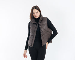 Brown Winter Puffer Vest