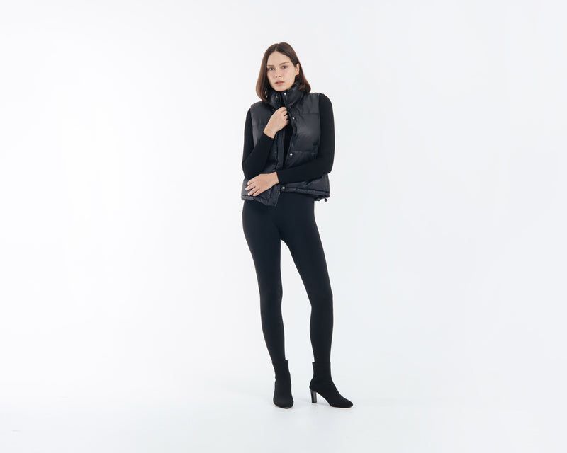 Black Winter Puffer Vest