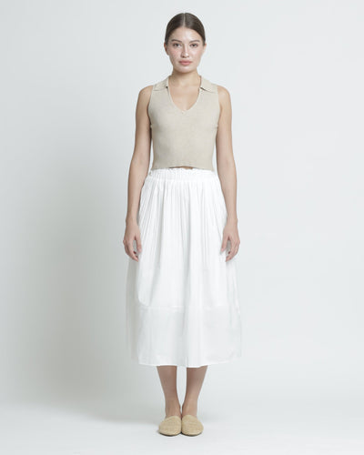 White Pleated Skirt