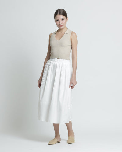 White Pleated Skirt