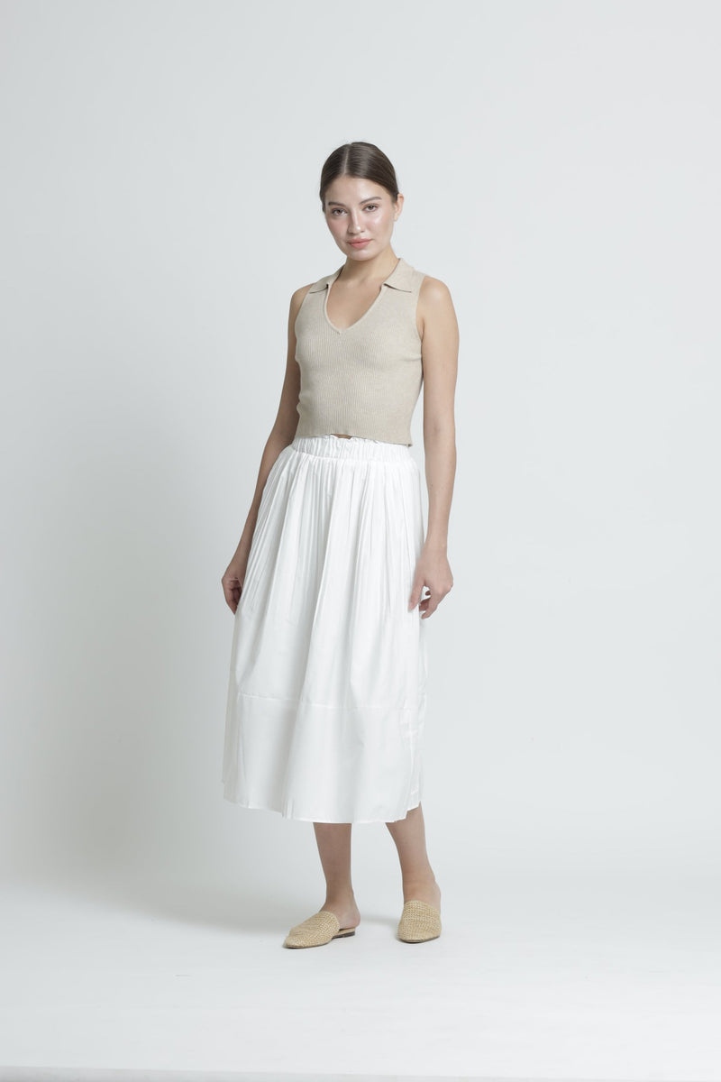 White Pleated Skirt