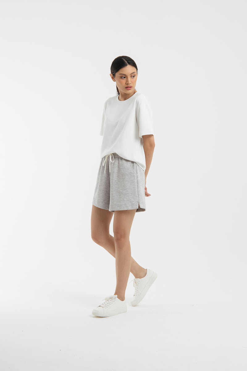 Grey Bamboo Lyocell Basic Shorts