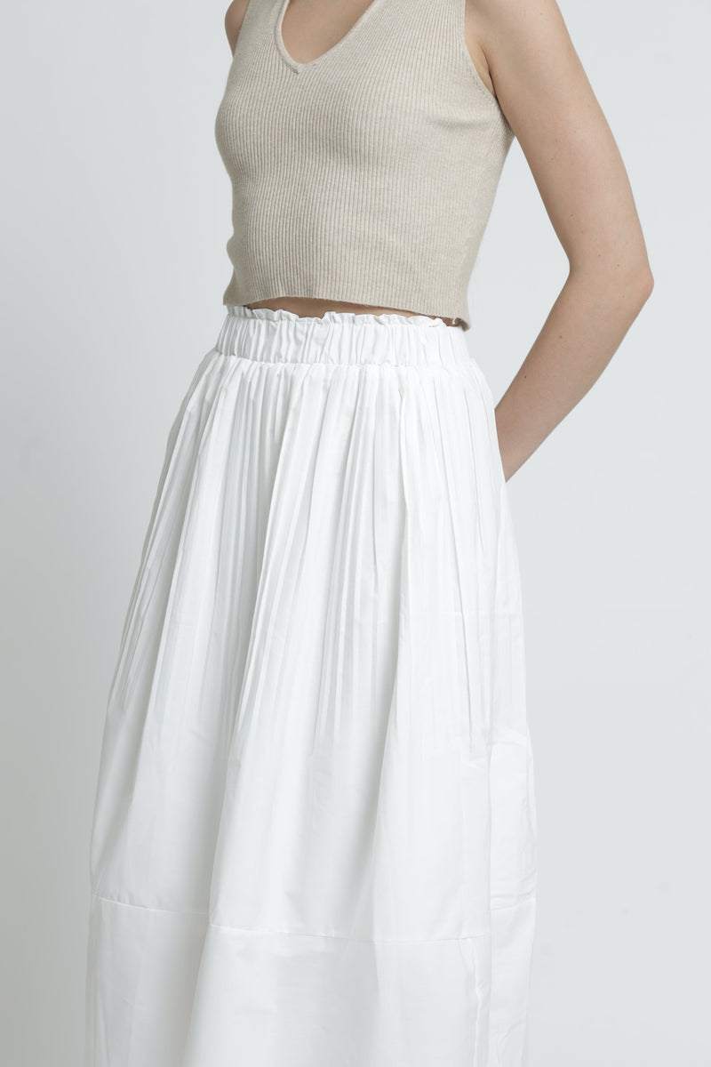 White Pleated Skirt