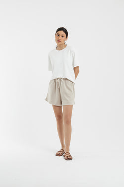 Taupe Bamboo Lyocell Basic Shorts