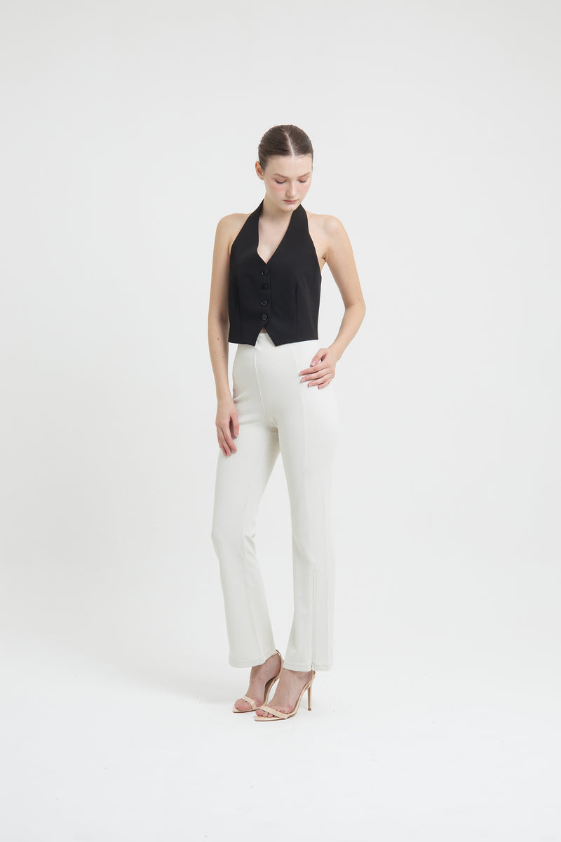 Beige Luna Flare Pants