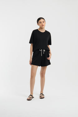 Black Bamboo Lyocell Basic Shorts