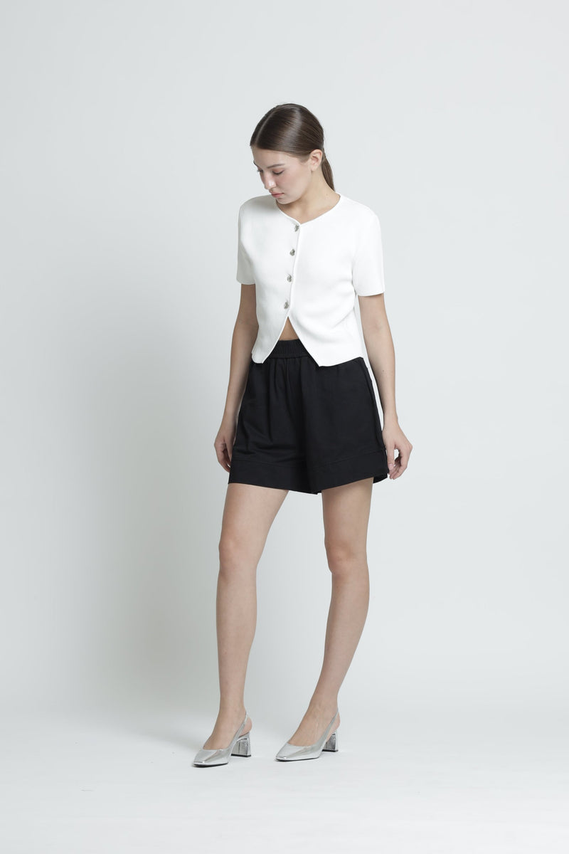 Black Basic Cotton Shorts