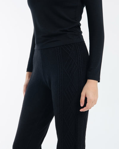 Black Cable Knit Winter Jogger