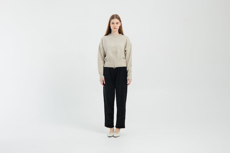 Taupe Zippered Sweater