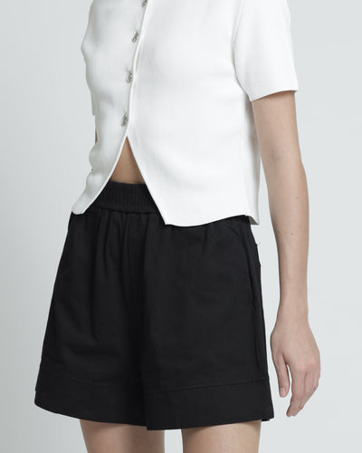 Black Basic Cotton Shorts