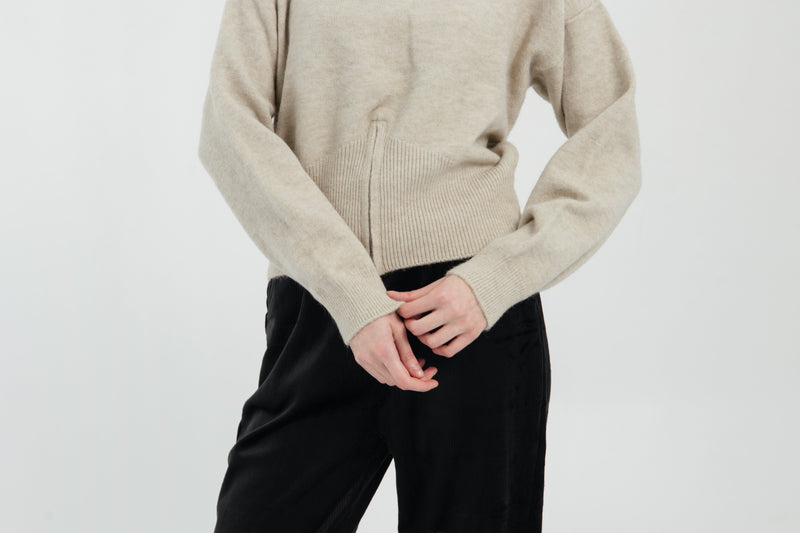 Taupe Zippered Sweater
