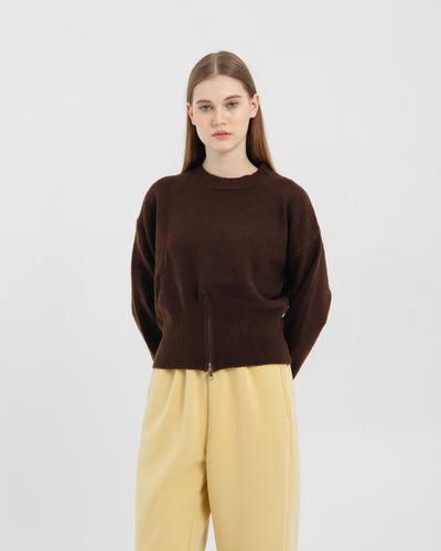 Brown Zippered Sweater