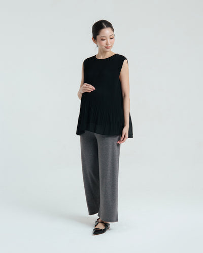 Grey Bamboo Cotton Maternity Pants