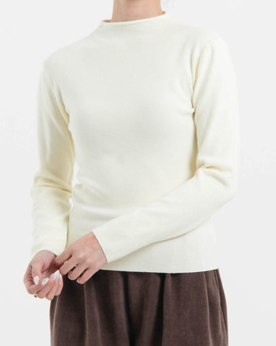 Cream Soft Knit Top