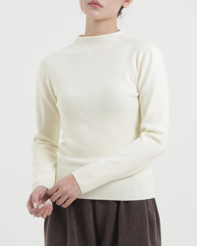 Cream Soft Knit Top