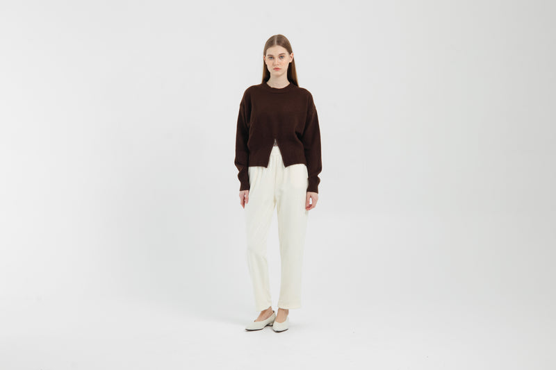 Brown Zippered Sweater