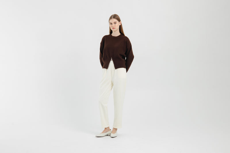 Brown Zippered Sweater