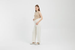 Cream Ultrasoft Bamboo 2.0 Maternity Overlap Pants