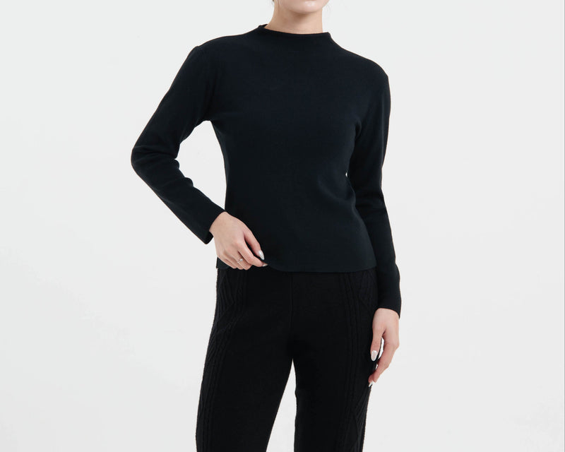 Black Soft Knit Top