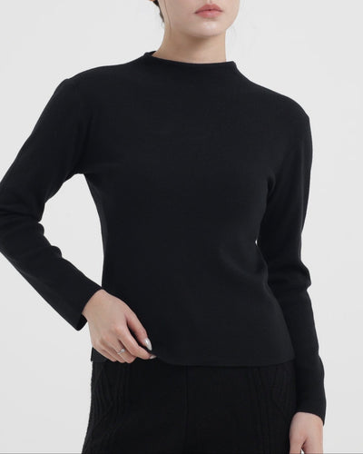 Black Soft Knit Top