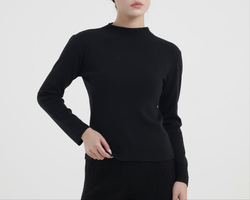 Black Soft Knit Top