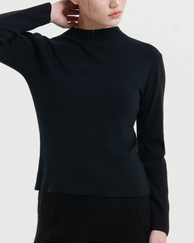 Black Soft Knit Top