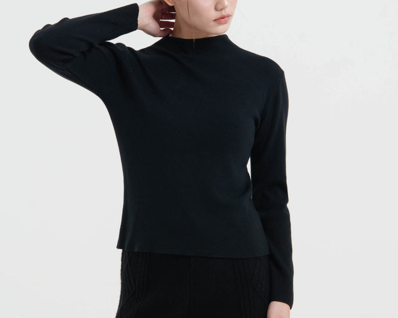 Black Soft Knit Top