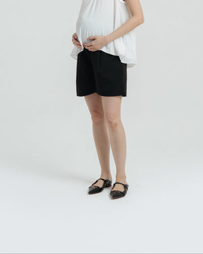Black Essential Maternity Shorts