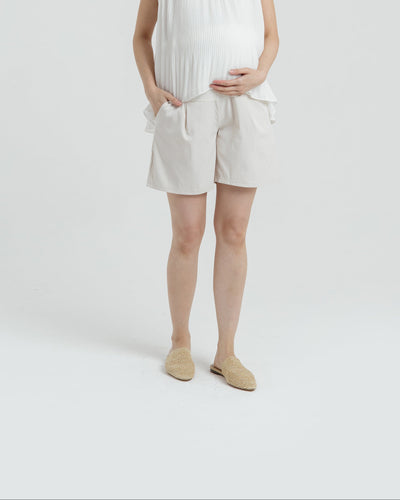 Beige Essential Maternity Shorts
