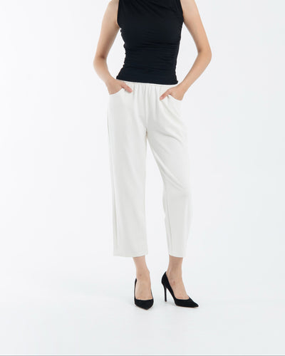 SAMPLE Sale White Bamboo Lyocell Relaxed Pants