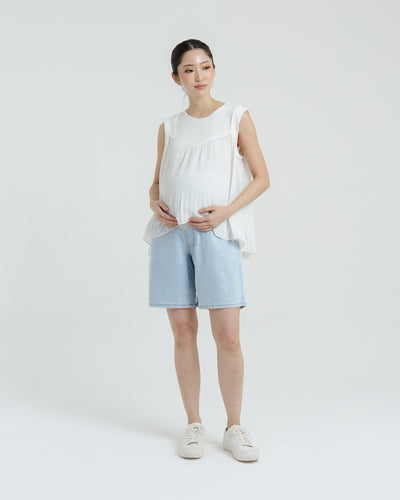 Ultrasoft Bamboo Denim Maternity Shorts