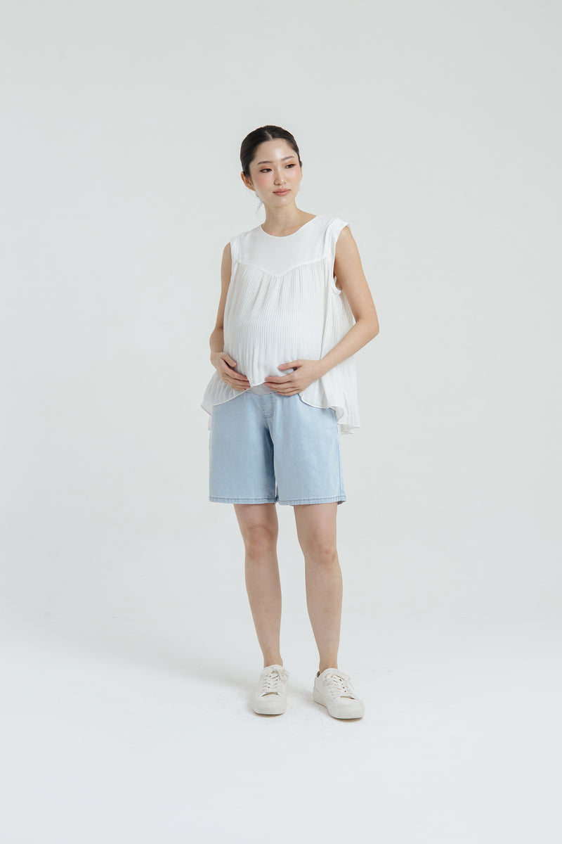 Ultrasoft Bamboo Denim Maternity Shorts