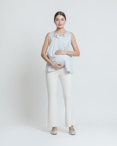 White Ultrasoft Bamboo 2.0 Maternity Flare Pants