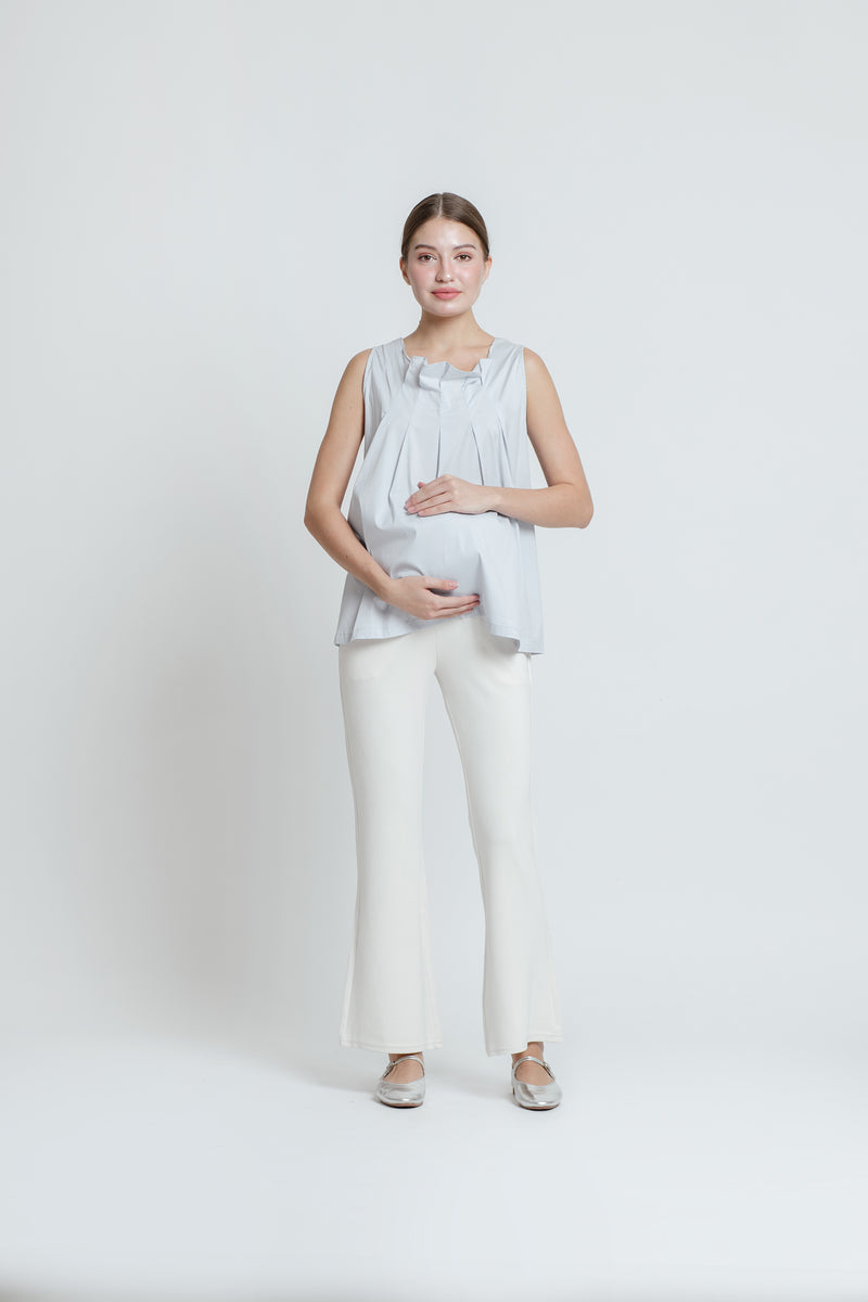 White Ultrasoft Bamboo 2.0 Maternity Flare Pants