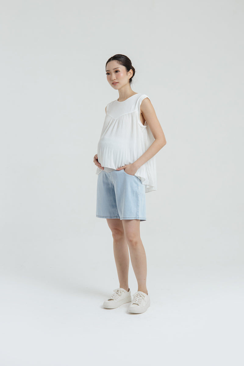 Ultrasoft Bamboo Denim Maternity Shorts