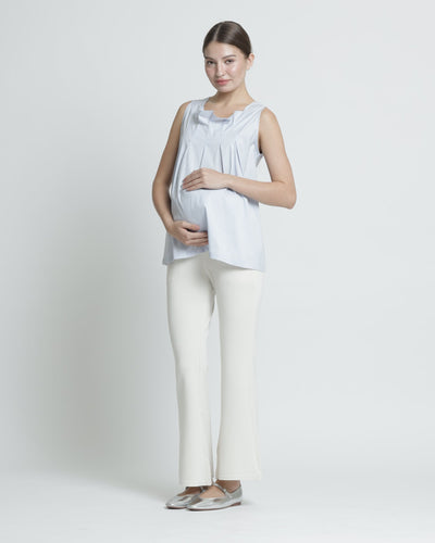 White Ultrasoft Bamboo 2.0 Maternity Flare Pants