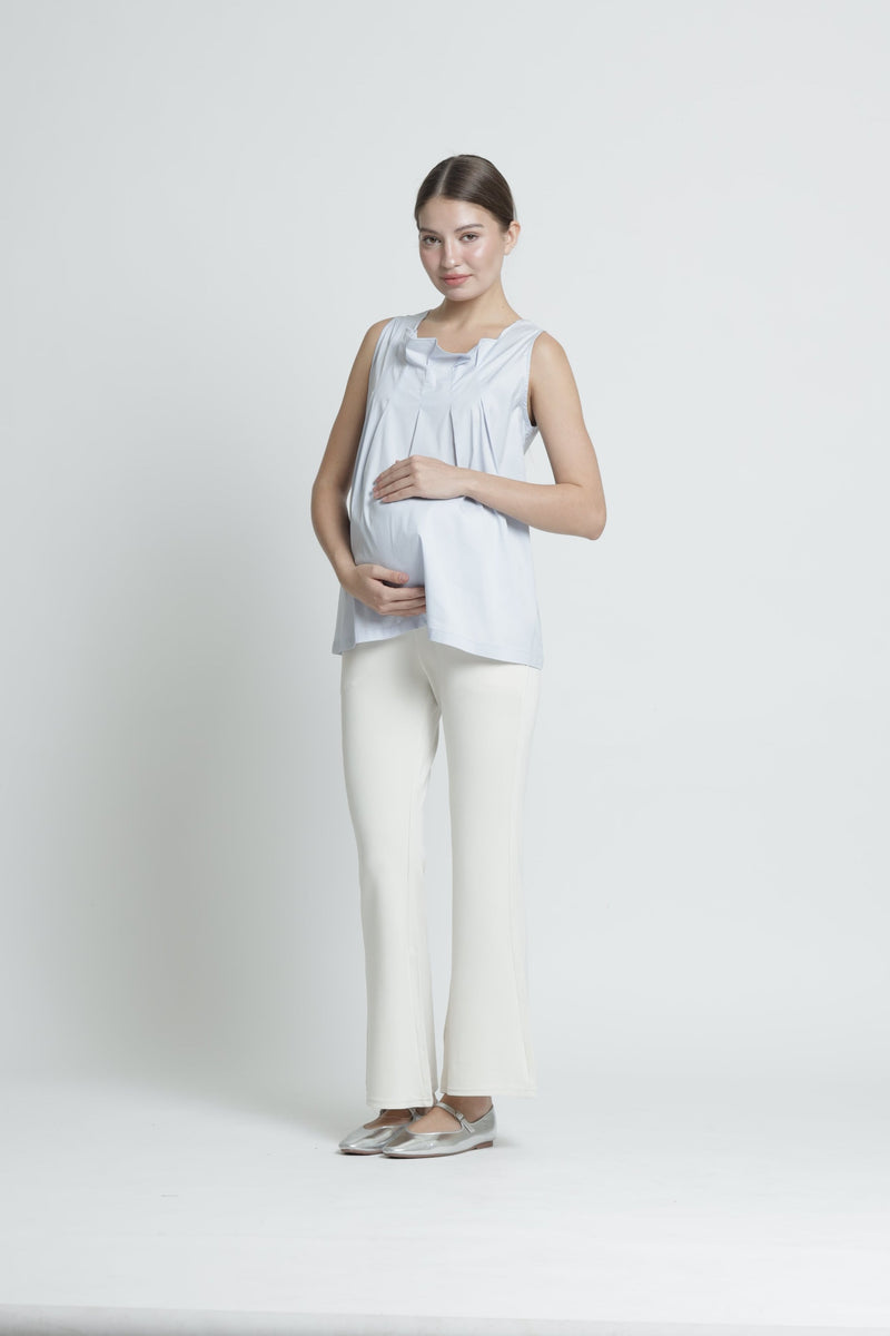 White Ultrasoft Bamboo 2.0 Maternity Flare Pants