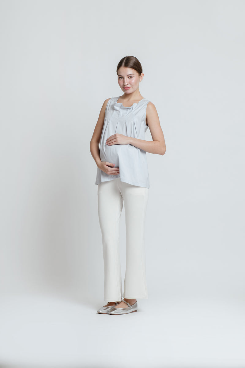 White Ultrasoft Bamboo 2.0 Maternity Flare Pants