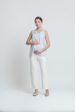 White Ultrasoft Bamboo 2.0 Maternity Basic Pants