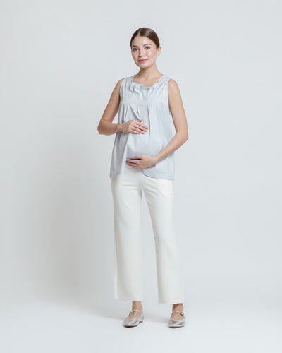 White Ultrasoft Bamboo 2.0 Maternity Basic Pants