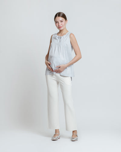 White Ultrasoft Bamboo 2.0 Maternity Basic Pants