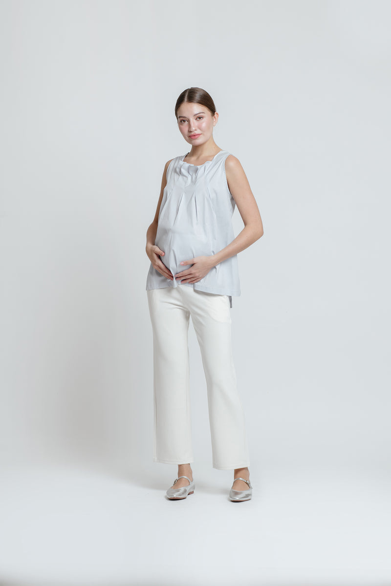 White Ultrasoft Bamboo 2.0 Maternity Basic Pants