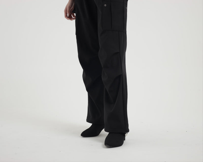 Black Cargo Waterproof Snow Pants