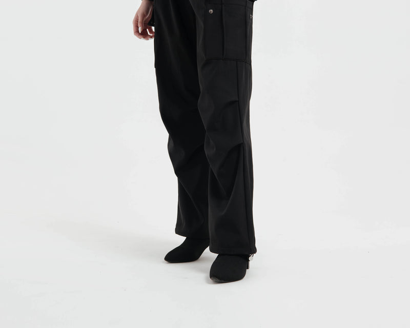 Black Cargo Waterproof Snow Pants