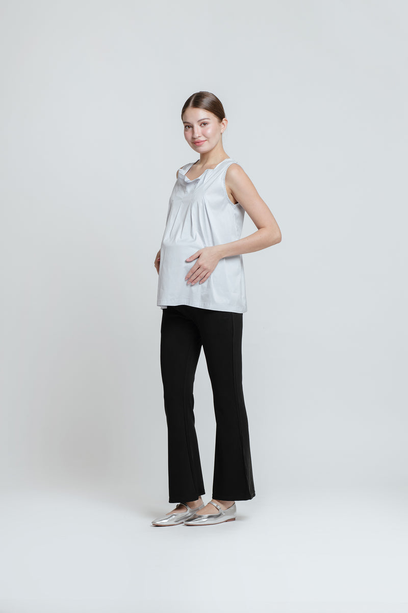 Black Ultrasoft Bamboo 2.0 Maternity Flare Pants