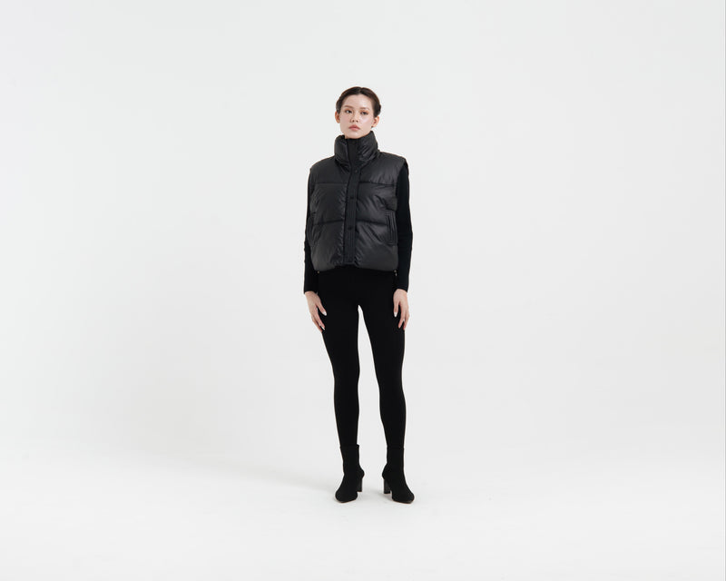 Black Winter Puffer Vest