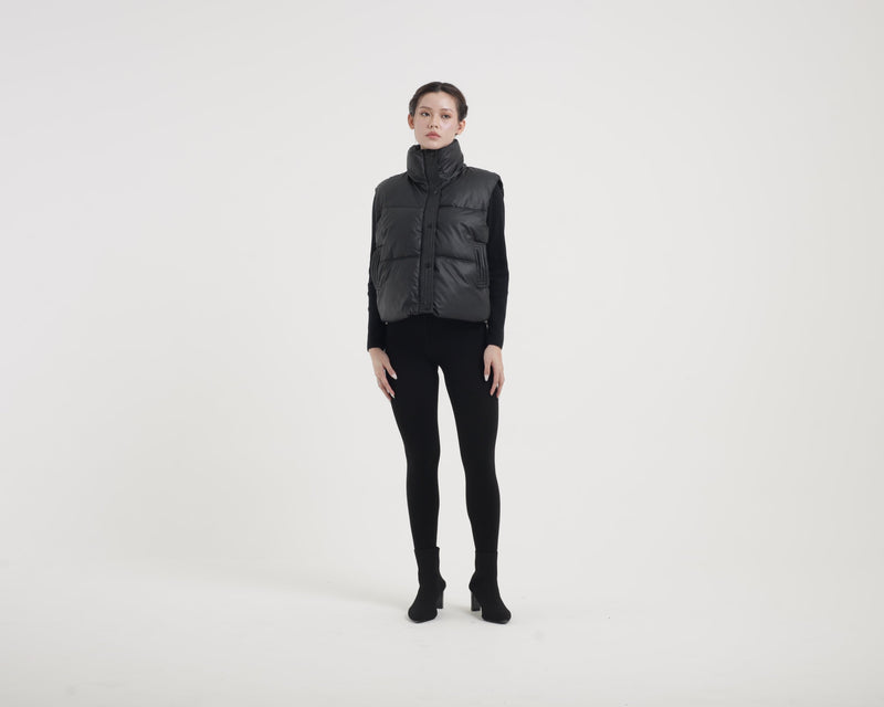 Black Winter Puffer Vest