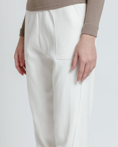 White Knit Winter Relaxed Pants