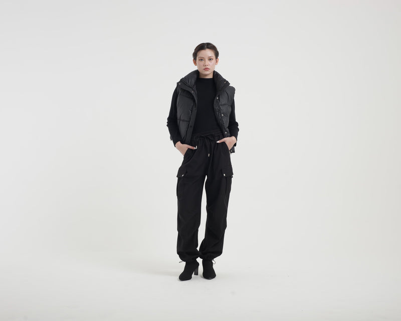 Black Cargo Waterproof Snow Pants