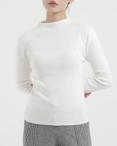 White Soft Knit Top